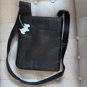 Radley London Leather Slim Crossbody Bag – Black with Scotty Dog Charm